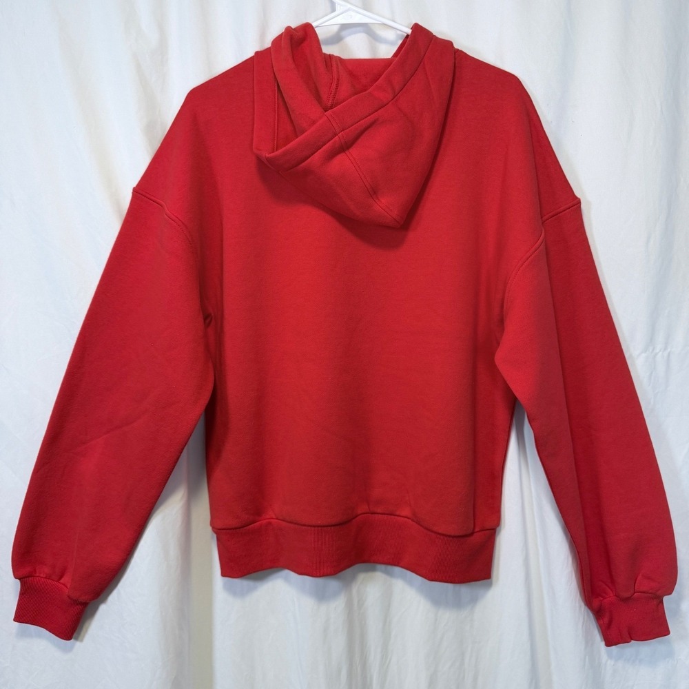 Adidas Originals Varsity Fleece Hoodie Red Graphic Logo KL0678 XL - Picture 2 of 5